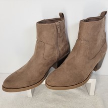 Old Navy Faux-Suede Side Zipper Western Booties Womens Sz 6 Mocha Latte ... - $15.83