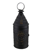 Zeckos Antique Blackened Finish Punched Tin Bakers Candle Lantern 14 Inch - £34.64 GBP