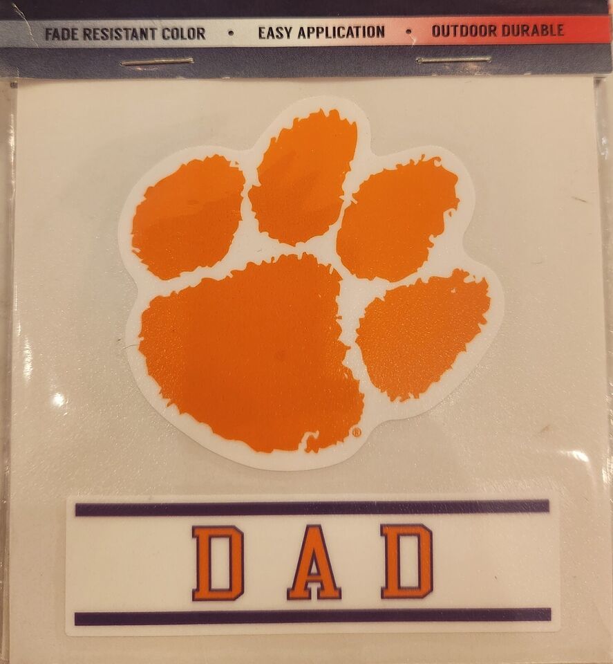 Clemson Tigers 3&quot; Paw w/ Dad Decal - $9.49
