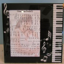 7X7 Glass Music Notes Piano Virtuous WOMAN-PROVERBS 31 Shelf Sitter - £12.94 GBP