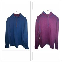 Tommy Bahama Flipshore Half Zip Reversible Coastline Heather MSRP $110 M... - $15.63