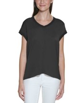 MSRP $60 Calvin Klein Jeans Mixed-Media Top Black Size Large - £12.05 GBP