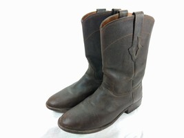 Women&#39;s Resistol Ranch Boots Size 9.5 B Brown Roper Cowboy Boots - $67.32