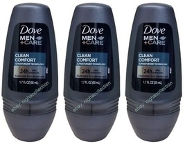 LOT 3 x Dove Men+Care Clean Comfort 24-Hr Deodorant 1.7 Oz Ea NEW - £15.79 GBP