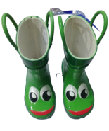 western chief frog green kids rain boots size 5 - $13.99
