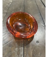 Vtg VIKING Glass Orb Eyeball Atomic Ashtray Orb Persimmon Orange 3.5” MCM - $34.64