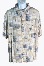 BATIK BAY Men&#39;s Short Sleeve Button Down Rayon Shirt Multi-Colored XXL - £8.54 GBP