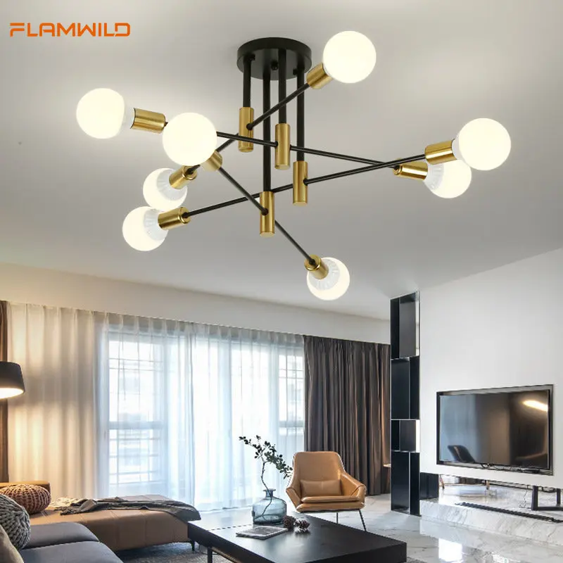Modern Chandeliers  Industrial Semi Flush Mount Fixture for Kitchen Dining - $38.32+