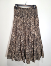 Ralph Lauren Women’s  Ruffled Skirt Leopard Cheetah Midi Longline Sz XS ... - $33.20