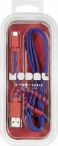 NEW Modal 4ft Twist Universal Micro-USB Charge + Sync Cable Red/Blue charging - £3.69 GBP