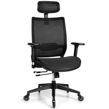 Adjustable Mesh Computer Chair Office Chair with Sliding Seat &amp; Lumbar S... - £210.80 GBP