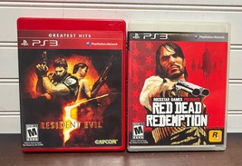 PS3 Resident Evil 5 &amp; Red Dead Redemption (Sony PlayStation 3) Video Game Lot - £13.58 GBP