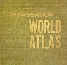 Hammond Ambassador World Atlas 1957 w/ Full Size Map Poster HC XL WHBS - £101.63 GBP