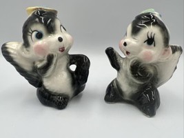 Wales Skunk Couple Salt /Pepper Shakers Hand Painted Japan Anthromorphic Vintage - £14.91 GBP