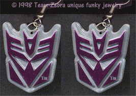 Huge Funky MEGATRON EARRINGS Transformers Costume Comics Character Charm Jewelry - £5.41 GBP