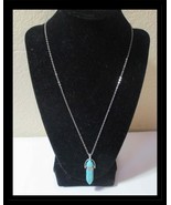 Turquoise Crackle Healing Stone Necklace 20&quot; N021 - $188.28 MXN