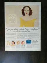 Vintage 1941 Woodbury Face Powder Merle Oberon Original Color Ad - £5.28 GBP