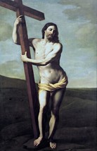 Art Risen Christ Embracing Cross. Oil Painting Giclee Print Canvas - £6.78 GBP+