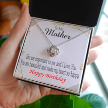 To My Mom Birthday Message Beautiful Lady Mom Infinity Knot Necklace Message Ca - £45.77 GBP+