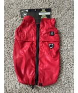 silver paw dog Red Rain Coat Size Medium Full Zip Bungee Cord Eliminate ... - $351.58 MXN