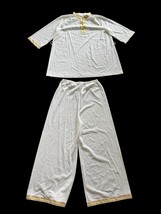 Vintage 1970s Nightgown Gold Trim Lorraine Nylon Lingerie 36 See Through... - $1,146.25 MXN