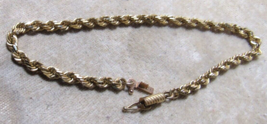 Solid 10K Yellow Gold 8&quot; Rope Chain Bracelet 3mm Anklet Michael Anthony Ma 7.1g - £315.80 GBP