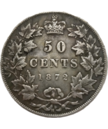 1872 Kanada 50 Cents - Queen Victoria Laureate Portrait (Restrike) - $18.69 CAD