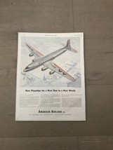 American Airlines Ad From Saturday Evening Post January 27, 1945 DC-6 Fl... - $15.00