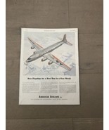 American Airlines Ad From Saturday Evening Post January 27, 1945 DC-6 Fl... - £11.79 GBP