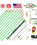 14FT Fiberglass Fish Tape Wire Pulling Kit with 8 Attachments - Green Gl... - $403.20 MXN