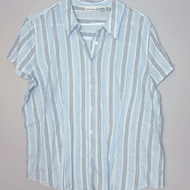 St.Johns Bay Womens Blouse Extra Large blue striped button up NWT - £9.37 GBP