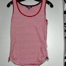 Chaps by Ralph Lauren Women&#39;s Red and White Striped Beach Tank Top S - £10.18 GBP