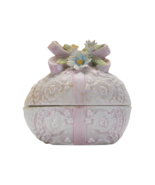 Vintage Lefton China Hand Painted Egg Trinket Dish Roses Flowers Ribbon ... - $518.35 MXN