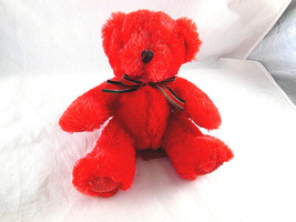 Russ Berrie Christmas Red Teddy Bear Plush 10&quot; Sparkly Irridescent accen... - £10.24 GBP