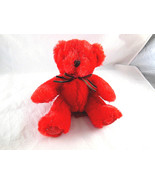 Russ Berrie Christmas Red Teddy Bear Plush 10&quot; Sparkly Irridescent accen... - £10.27 GBP