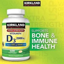 Kirkland Signature Vitamin D3 2000 IU 600 Softgels  - £27.96 GBP