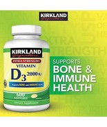 Kirkland Signature Vitamin D3 2000 IU 600 Softgels  - £27.96 GBP