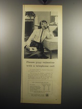 1957 Bell Telephone Ad - Please your valentine with a telephone call - £14.78 GBP