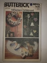 Butterick 4013 Victorian Christmas Kissing Ball Tree Skirt Large Bells Ornaments - $12.86