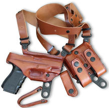 Fits Springfield 911 380 ACP 2.7”BBL Leather Shoulder Holster Double Mag #1337# image 6