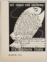 1941 Print Ad Richardson Rods &amp; Fishing Reels Made in Chicago,Illinois - £7.17 GBP