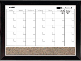 Whiteboard Calendar &amp; Corkboard, Magnetic, White Board &amp; Cork Bulletin B... - $16.29