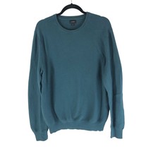 J. Crew Mens Cotton Crewneck Sweater In Garter Stitch For Men Green L - £11.54 GBP