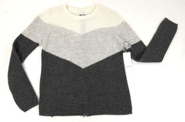 Design History Chevron Colorblock Pullover Sweater Back Accent Zip  Wm S... - £27.08 GBP