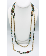Vtg Napier Gold Filled Abalone Mother Of Pearl Beaded Snail Chain Neckla... - £69.29 GBP