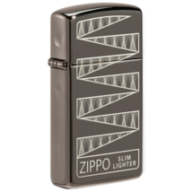 Zippo Lighter - Slim Black Ice 65th Anniversary - 49709 - $58.59