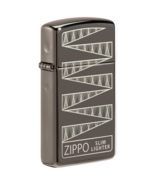 Zippo Lighter - Slim Black Ice 65th Anniversary - 49709 - £46.83 GBP