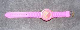 Michael Kors Stainless Steel Women&#39;s Pink Rubber Chronograph Wrist Watch Guc - £67.93 GBP