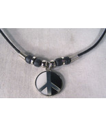 2 PEACE SIGN UNITY ROPE NECKLACE bead jewelry new item unisex beads mens... - $126.40 MXN