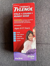 Children&#39;s Tylenol Grape Flavor Cold + Cough + Runny Nose Oral Suspensio... - £5.63 GBP